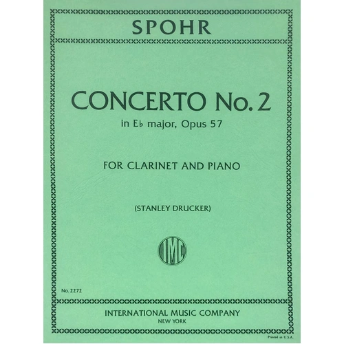 Concerto No. 2 in E Flat Op. 57 for Clarinet - Score and Part by Louis Spohr