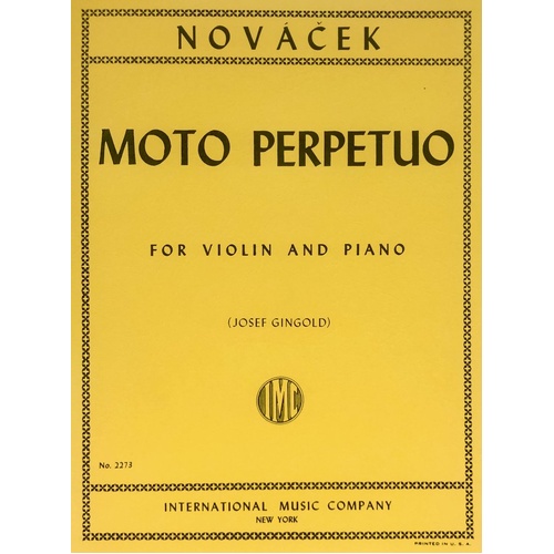 Moto Perpetuo in D Minor for Violin by Ottokar Novacek, Edited by Josef Gingold, Score and Part