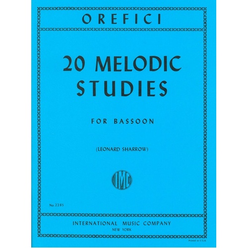 Melodic Studies for Bassoon by Alberto Orefici - 22 Pages, Solo Format, International Music Company