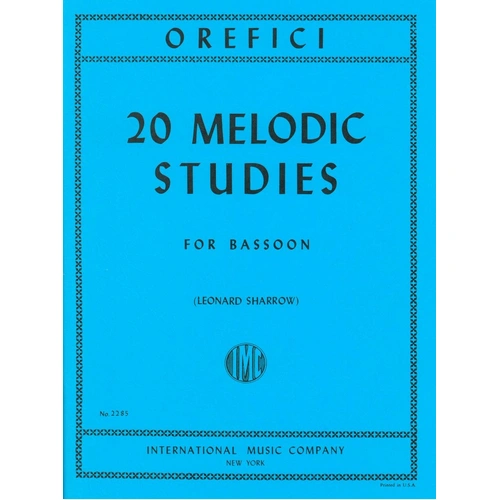 Melodic Studies for Bassoon by Alberto Orefici, 22 Pages, International Music Company