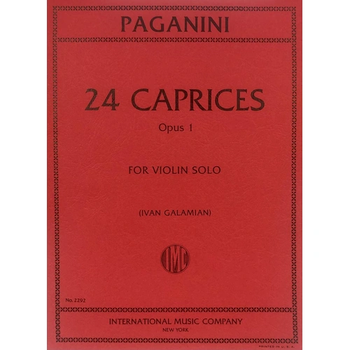 Paganini 24 Caprices Op. 1 Violin Solo Book Edited by Ivan Galamian