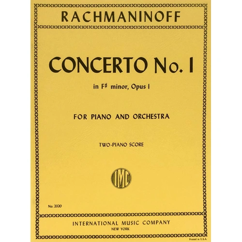 Rachmaninoff - Concerto No. 1 in F# Minor Op. 1 for 2 Pianos 4 Hands, Edited by Roisman, International Music Company
