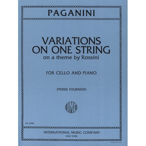 Paganini - Variations on Theme of Rossini for Cello and Piano