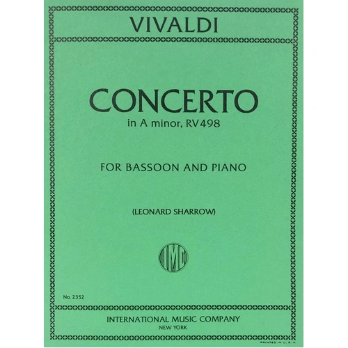 Vivaldi - Concerto in A Minor RV 498 for Bassoon and Piano