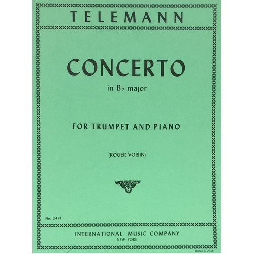 Trumpet Concerto in B Flat by Telemann - Score and Part