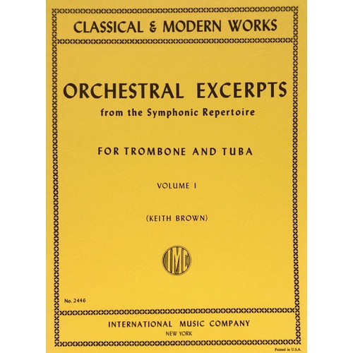 Orchestral Excerpts Vol 1 for Trombone and Tuba by International Music Company