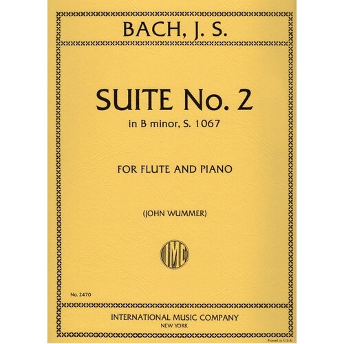 Bach - Suite No 2 B Min Bwv 1067 Flute/Piano (Softcover Book)