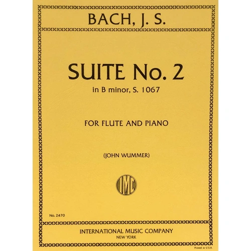 Bach Suite No 2 in B Minor BWV 1067 for Flute and Piano, International Music Company