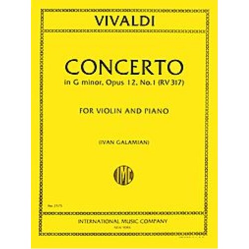Concerto G Min Op 12 No 1 Rv 317 Violin/Piano (Softcover Book)