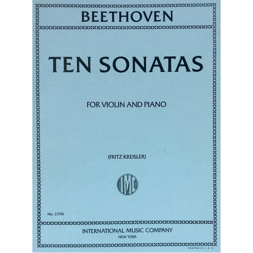 Beethoven 10 Sonatas for Violin and Piano, Edited by Fritz Kreisler, International Music Company, 1 Page Score and Part