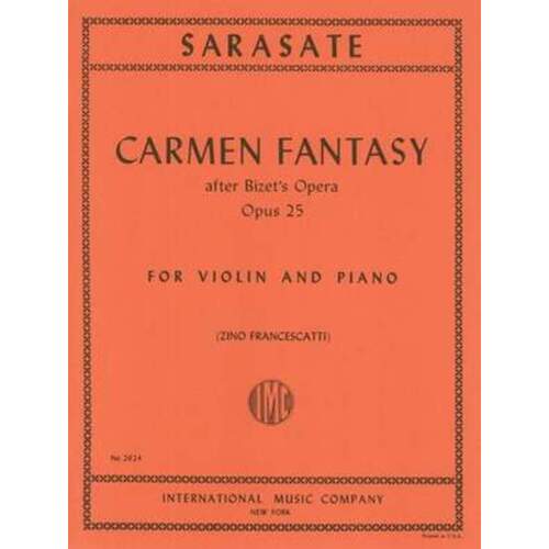 Sarasate - Carmen Fantasy Op 25 Violin/Piano (Softcover Book)