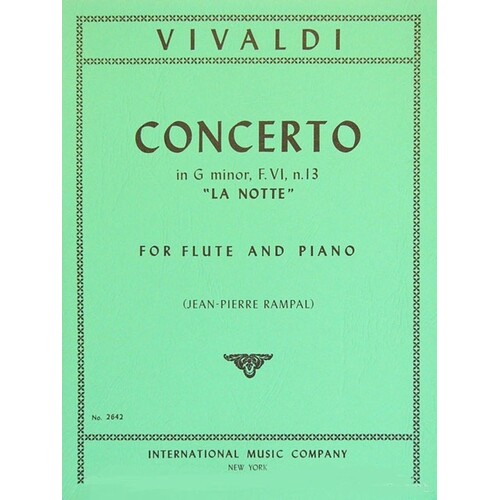 Concerto G Min F Vi No 13 (La Notte) Flute Piano (Softcover Book)