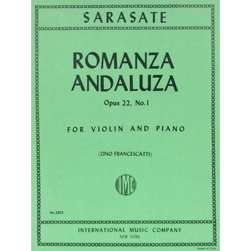 Sarasate - Romanza Andaluza Op. 22 No. 1 for Violin and Piano