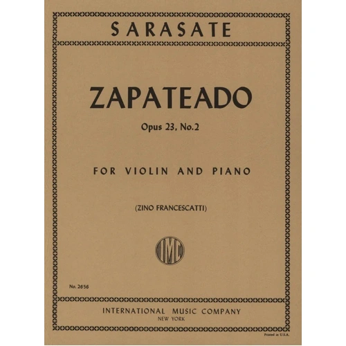 Sarasate - Zapateado Op. 23 No. 2 for Violin/Piano, International Music Company, 1 Page
