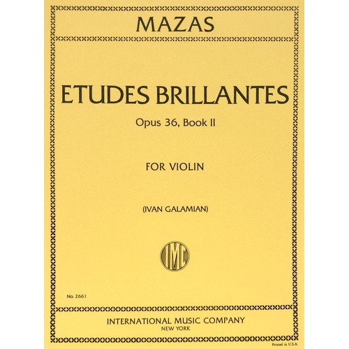 Mazas - Etudes Brillantes Op. 36 No. 2 for Violin, Edited by Galamian