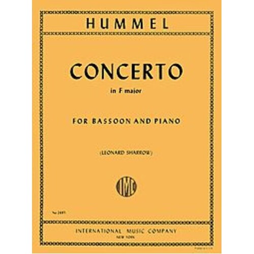 Concerto F bassoon/Piano (Softcover Book)