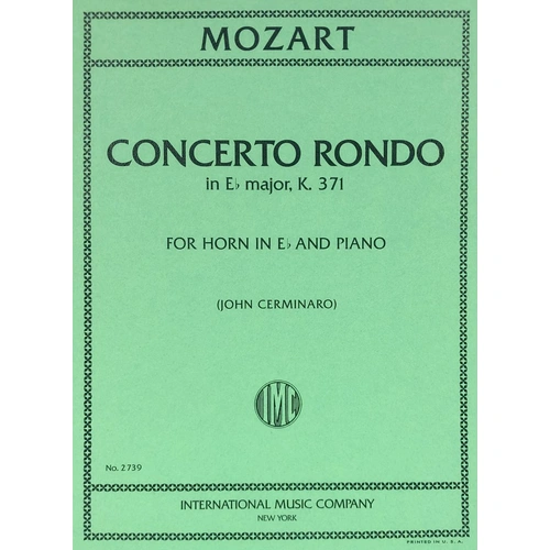 Concert Rondo K 371 for French Horn Solo by Mozart, Edited by John Cerminaro