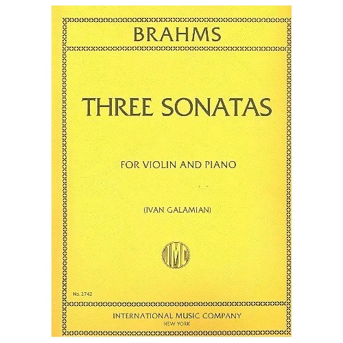 Brahms - 3 Sonatas Op. 78, 100, 108 for Violin/Piano Ed. Galamian