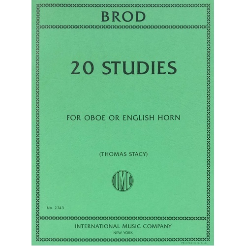 20 Studies for Oboe by Henri Brod, Edited by Thomas Stacy