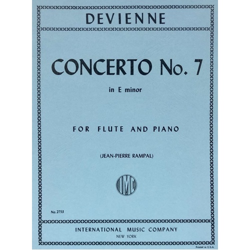 Devienne Concerto No. 7 in E Minor for Flute and Piano, Edited by Jean Pierre Rampal