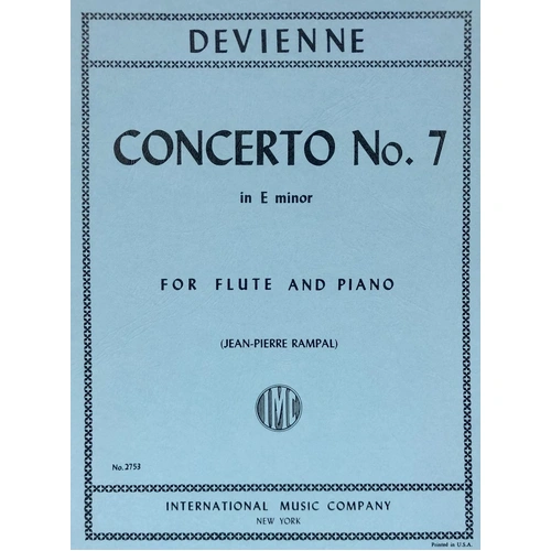 Devienne - Concerto No. 7 in E Minor for Flute and Piano, Edited by Jean Pierre Rampal, International Music Company