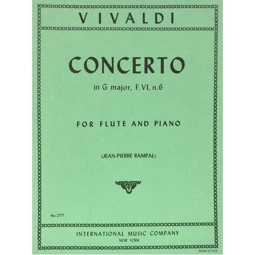 Concerto in G Major, RV 438 for Flute - Edited by Jean-Pierre Rampal, International Music Company