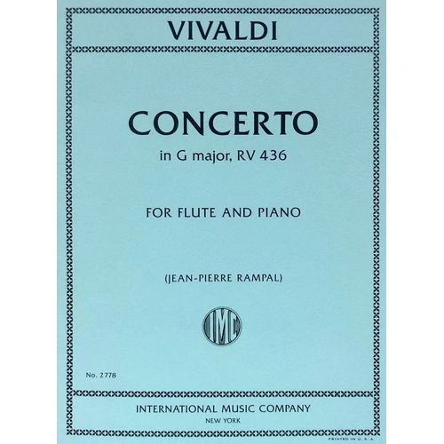Vivaldi Concerto in G RV 436 for Flute/Piano, Edited by Jean Pierre Rampal