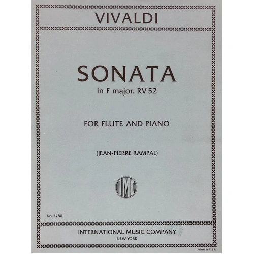 Sonata in F Major, RV 52 for Flute - Edited by Jean-Pierre Rampal