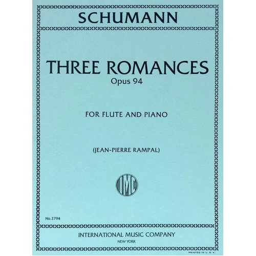 Schumann - 3 Romances Op. 94 for Flute and Piano Arranged by Rampal