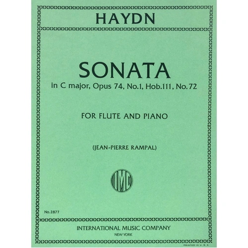 Sonata in C Major Op. 74 No. 1 for Flute and Piano, Edited by Jean-Pierre Rampal
