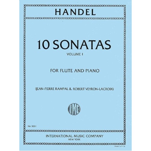 Handel - 10 Sonatas Vol 1 Op 1 Flute/Piano (Softcover Book)