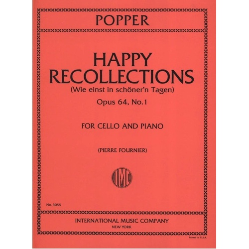 Popper - Happy Recollections Op. 64 No. 1 for Cello/Piano