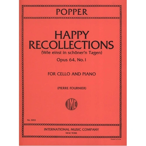 Popper - Happy Recollections Op. 64 No. 1 for Cello and Piano