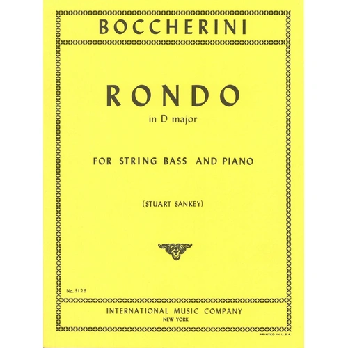Rondo in D Major for Double Bass by Luigi Boccherini - 10 Pages, International Music Company