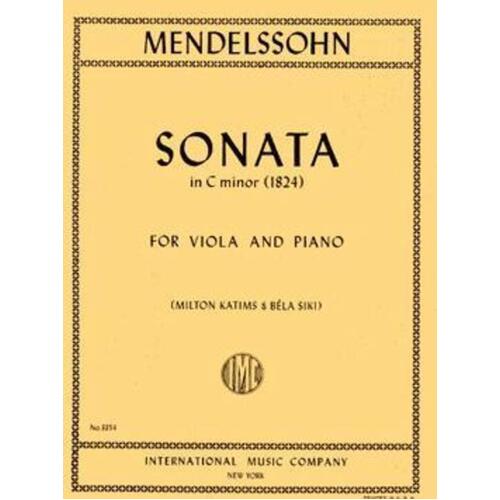 Mendelssohn - Sonata C Min Viola/Piano Arr Katims (Softcover Book)