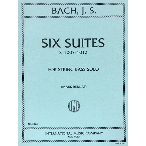 Bach - 6 Suites BVW 1007-1012 for Double Bass Solo, Edited by Mark Bernat