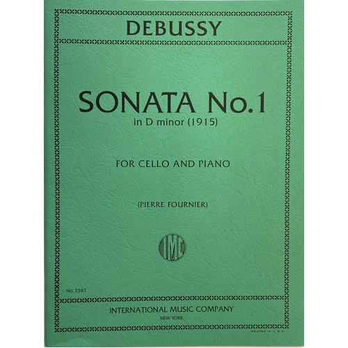 Sonata No 1 in D Minor for Cello and Piano, Edited by Pierre Fournier, Score and Part