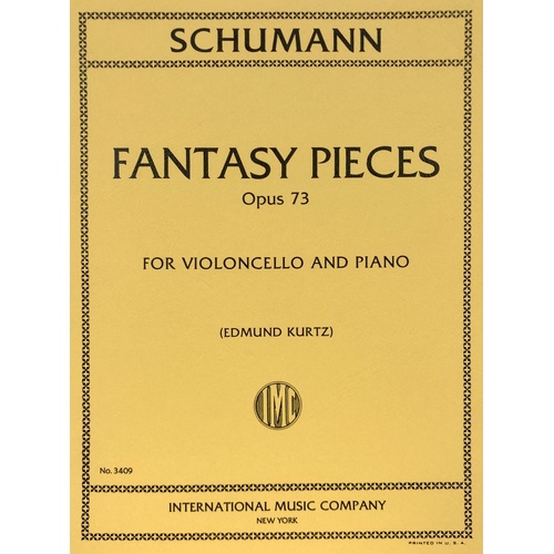 Schumann Fantasy Pieces Op. 73 for Cello and Piano, Edited by Kurtz, Score and Part