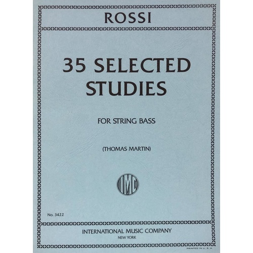 35 Selected Studies for Double Bass, Edited by Thomas Martin, Instrumental Solo Book, 67 Pages