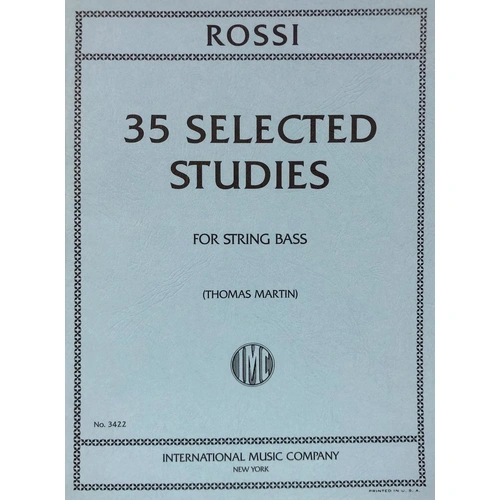 35 Selected Studies for Double Bass, Edited by Thomas Martin, 67 Pages, Instrumental Solo Book, Bowings and Introductory Text