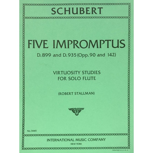 Impromptus for Solo Flute, Op. 90 & 142 by Franz Schubert, Edited by Robert Stallman