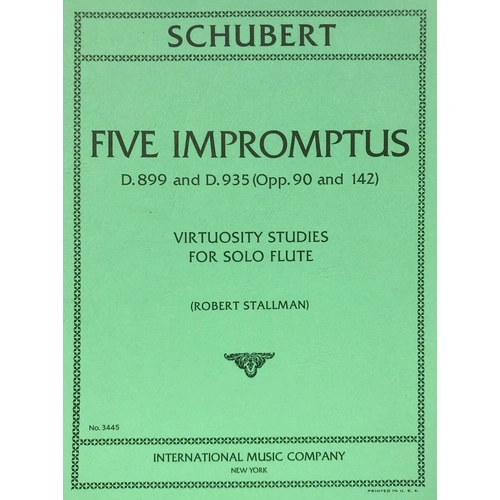 Impromptus OP 90 OP 142 for Solo Flute by Franz Schubert, Edited by Robert Stallman