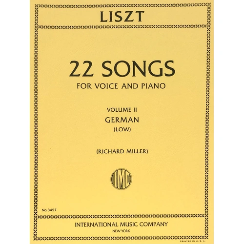 Songs Ed Miller German Low Voice BK 2 by Franz Liszt for Voice and Piano