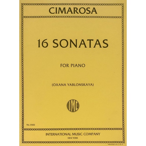 Cimarosa 16 Sonatas for Piano - Edited by Oxana Yablonskaya, Score, International Music Company
