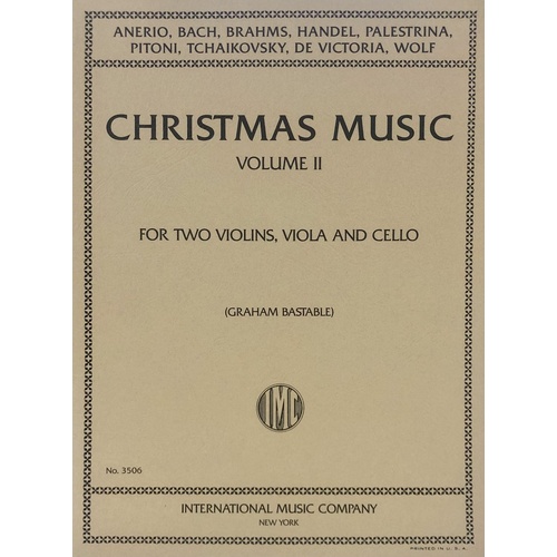 Christmas Music Vol 2 for String Quartet - Cello & Viola, Full Score & Performance Parts, Edited by Graham Bastable