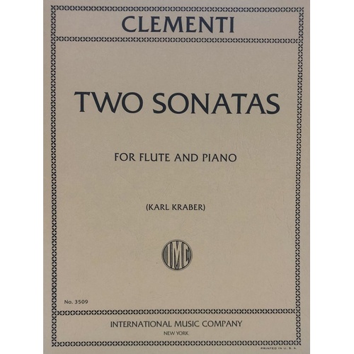 Clementi - 2 Sonatas for Flute and Piano, Edited by Karl Kraber, Score and Part