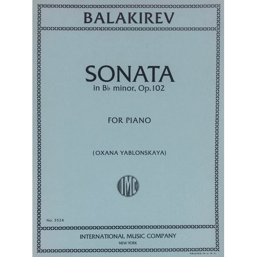 Balakirev - Sonata in B Flat Minor Op. 102 for Piano