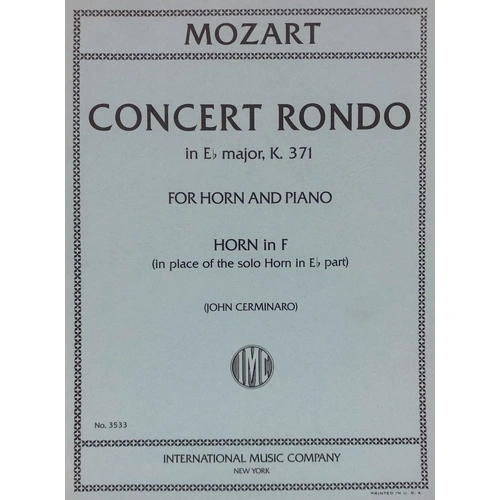 Mozart Concert Rondo in Eb Major K 371 F Horn Part Only - Edited by John Cerminaro