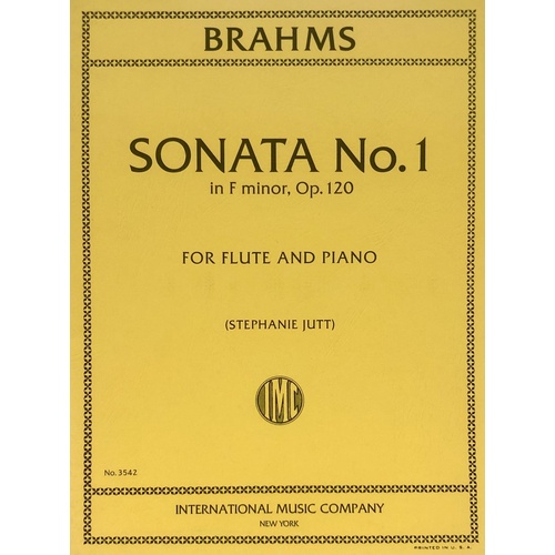 Brahms - Sonata No. 1 F Minor Op. 120 for Flute and Piano, International Music Company