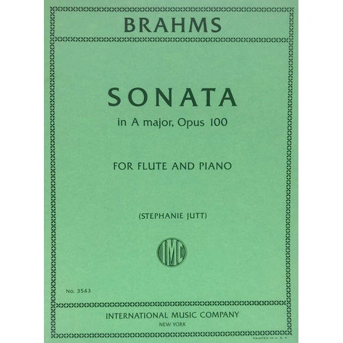 Sonata in A Major, Op. 100 for Flute, Edited by Stephanie Jutt, Score and Part